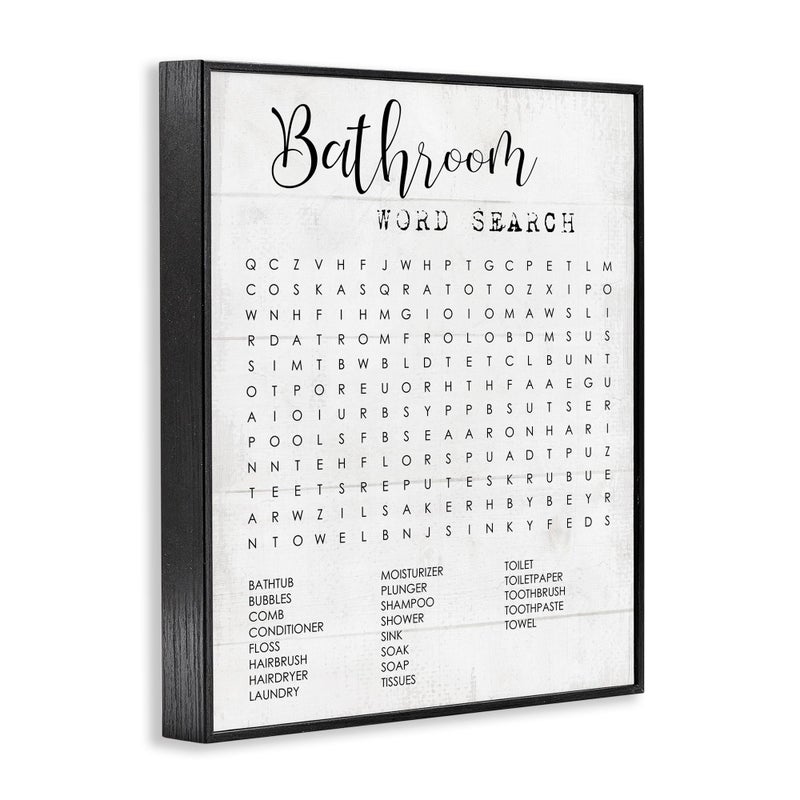 Stupell Industries Bathroom Search Fun Family Word, Design by Daphne Polselli Wall Art, 11 x 14, Black - Image 2